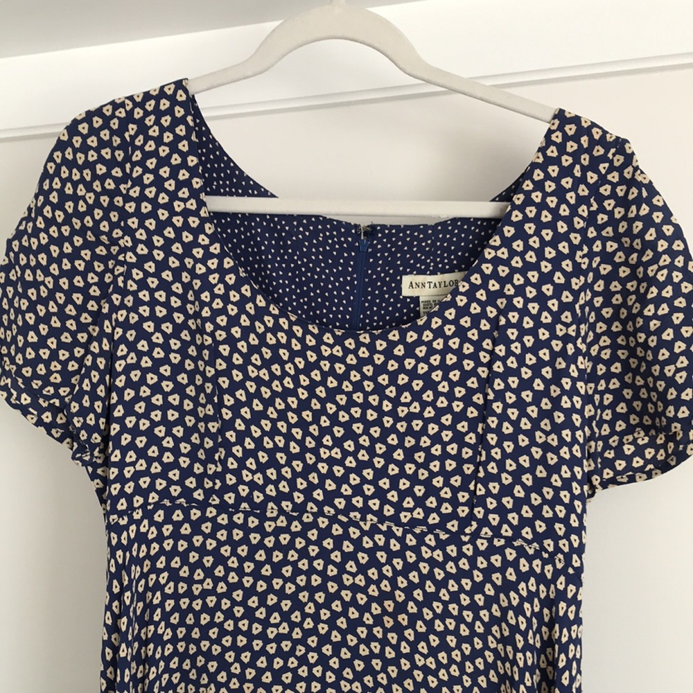 Ann Taylor Blue and White Midi Dress - Picture 2 of 4